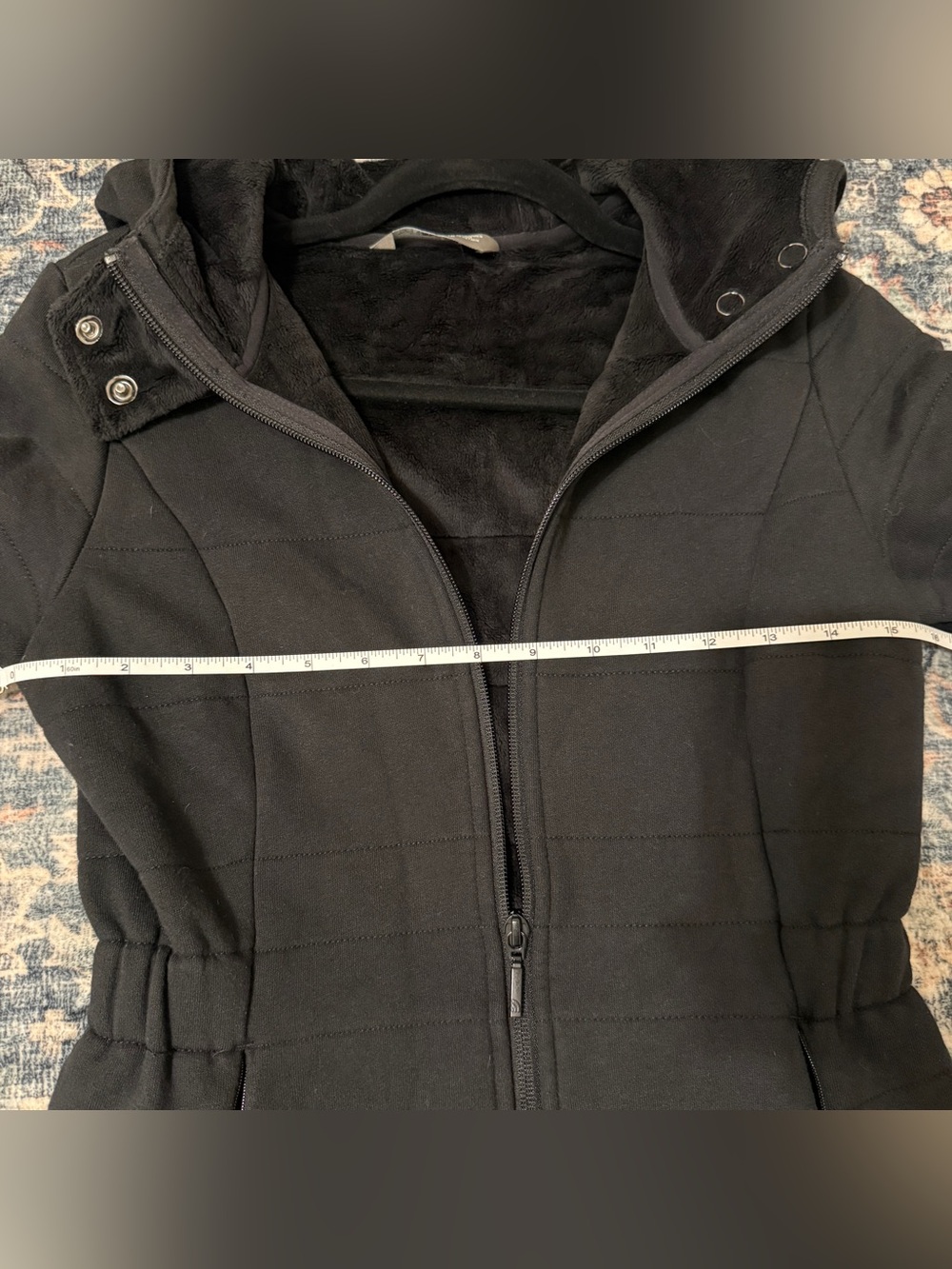 🦋The North Face| Like-New Women’s Black Fleece-Lined Quilted Jacket XS With Hood - Picture 6 of 10